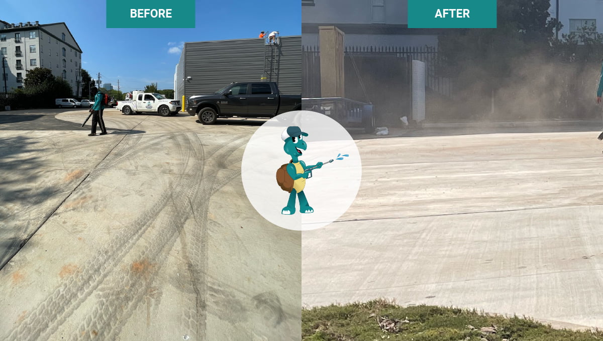 before-after-private-equity-roof-wash-exterior-cleaning-v2 elsewhere brewing commercial pressure washing job