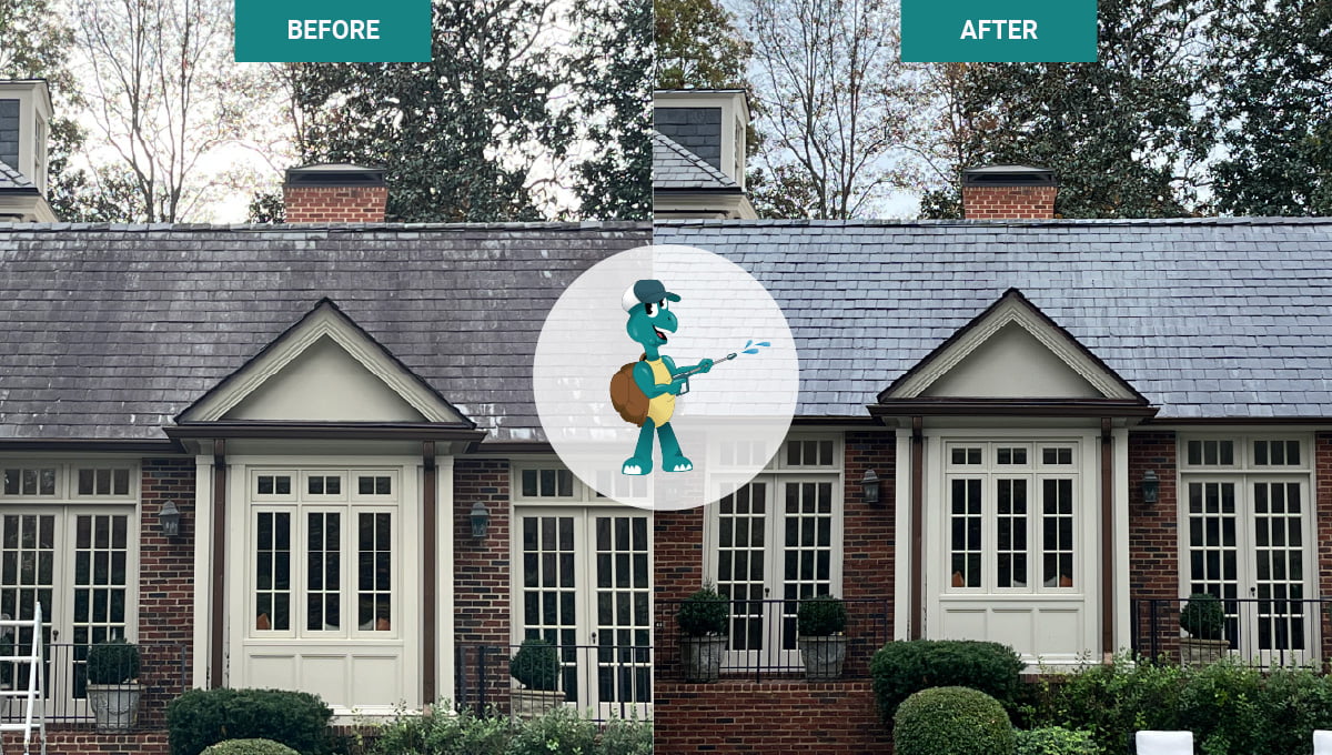 Buckhead Estate Before & After elsewhere brewing commercial pressure washing job