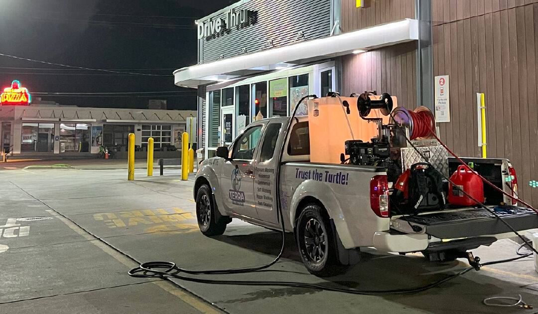 Regular Pressure Washing Supports Drive-Thru Success